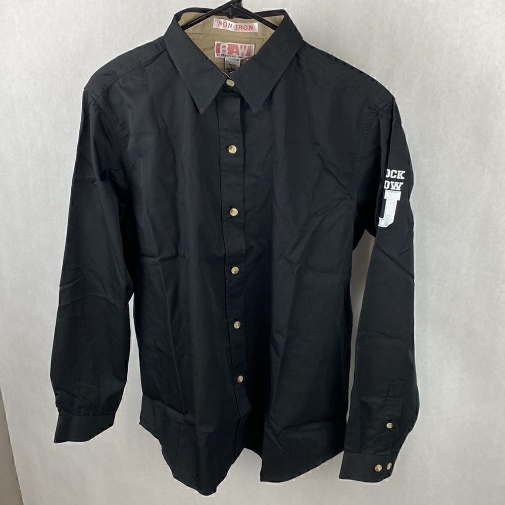 NEW Sullivan Supply Stock Show U Button Down Shirt Black Long Sleeve